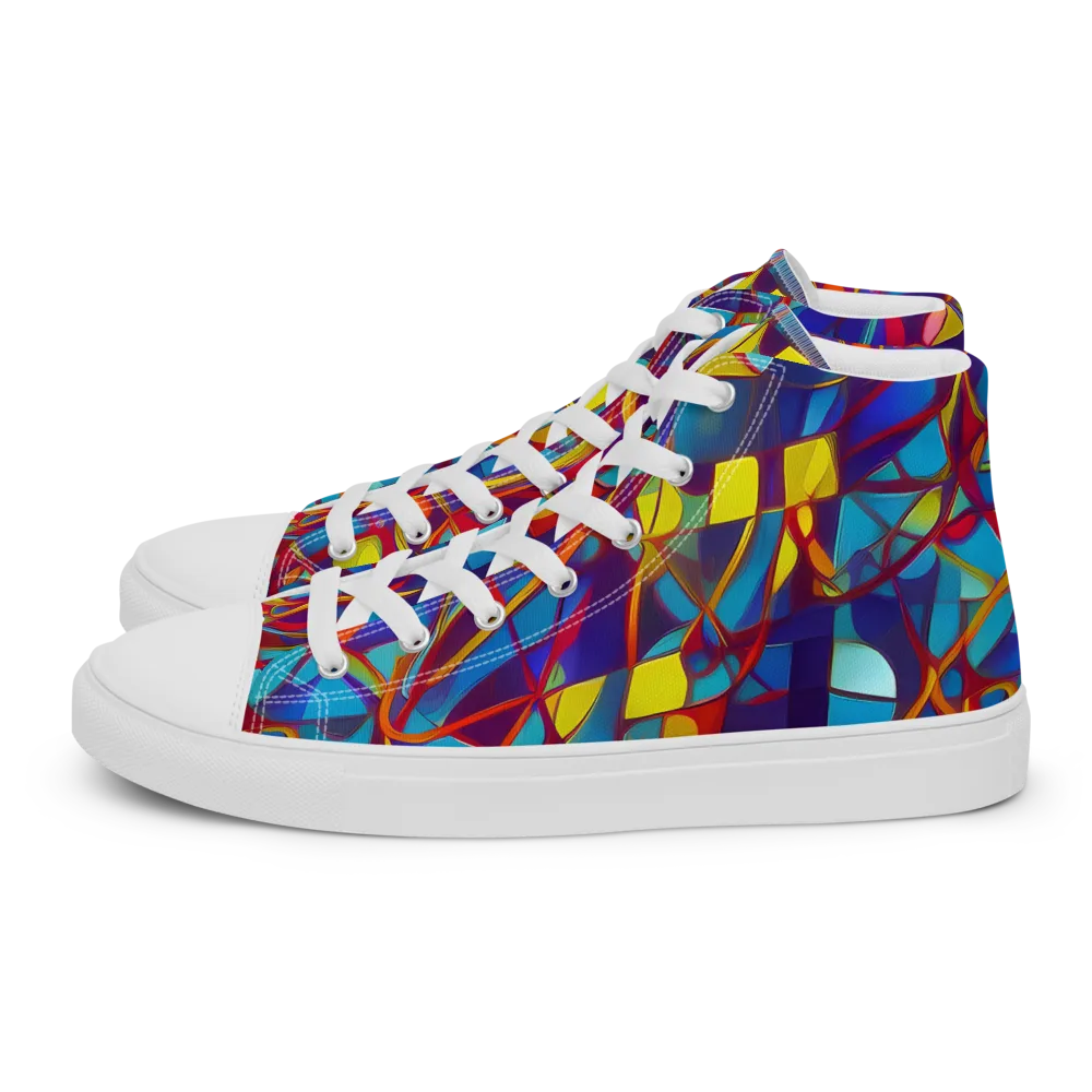 Flickering Dreams on Men's High Top Canvas Shoes — Left