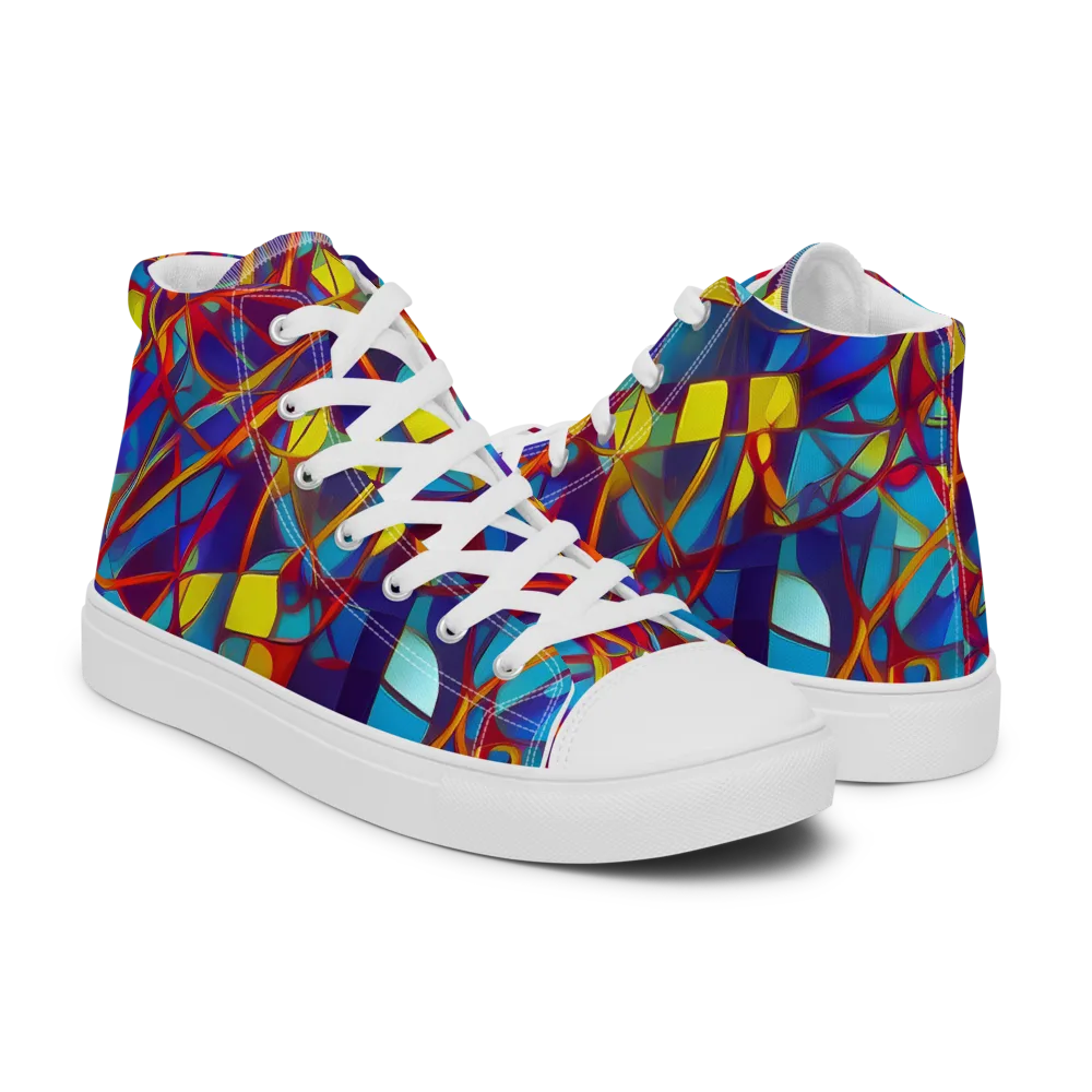 Flickering Dreams on Men's High Top Canvas Shoes — Right
