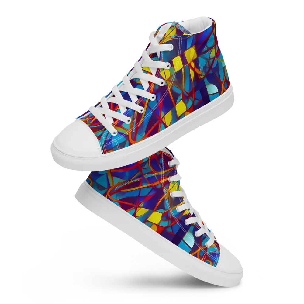 Flickering Dreams on Men's High Top Canvas Shoes — Front