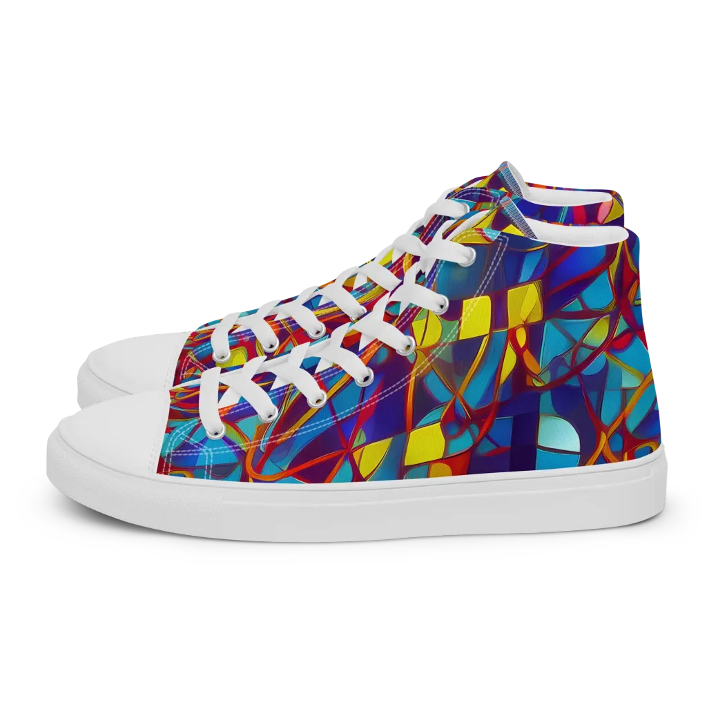 Flickering Dreams on Women's High Top Canvas Shoes — Left