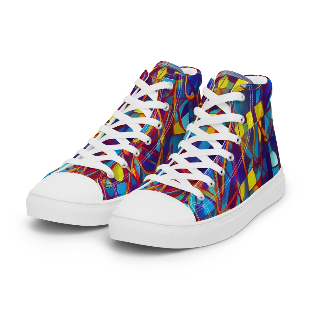 Flickering Dreams on Women's High Top Canvas Shoes — Left Front