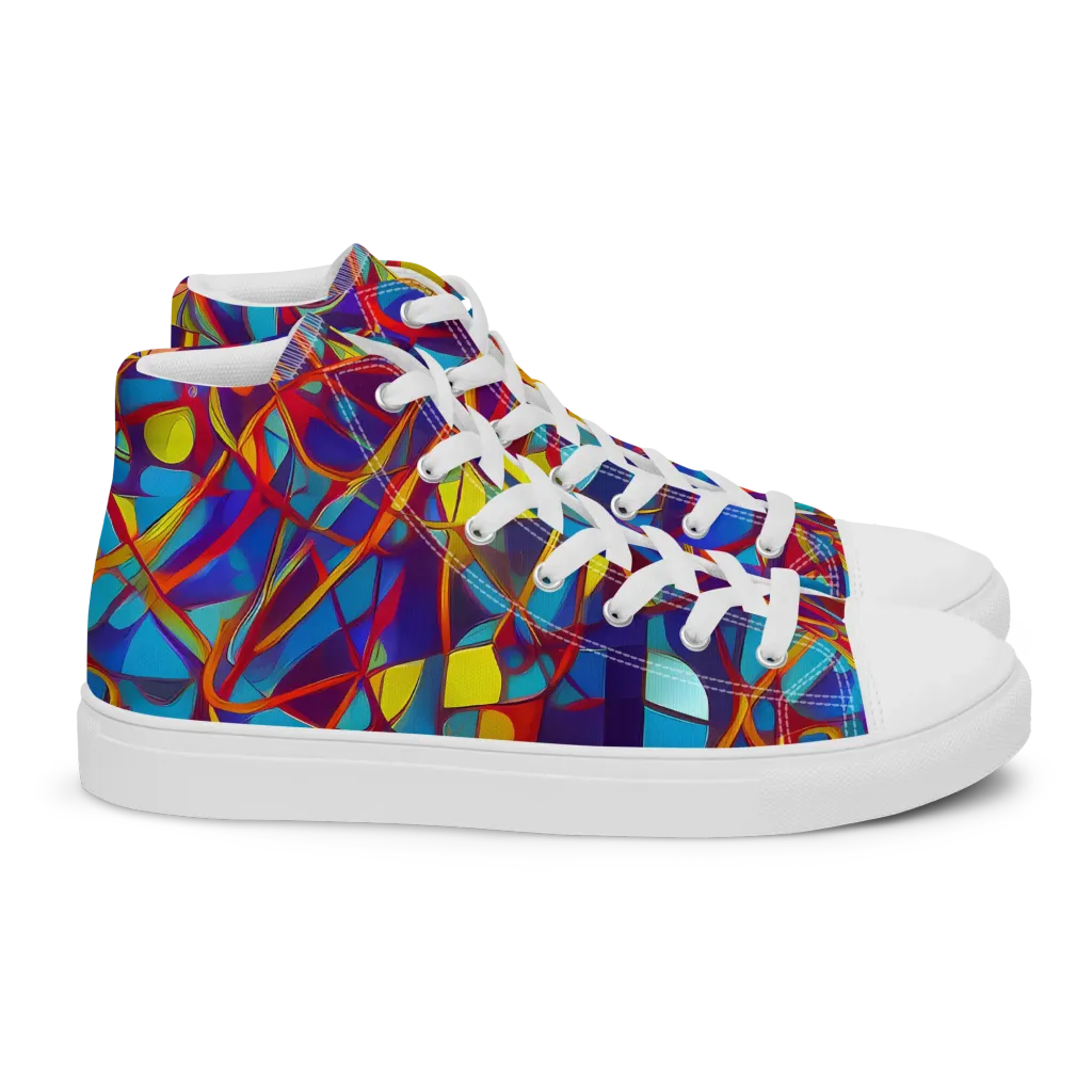 Flickering Dreams on Women's High Top Canvas Shoes — Right