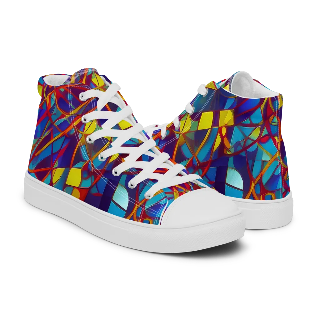 Flickering Dreams on Women's High Top Canvas Shoes — Right
