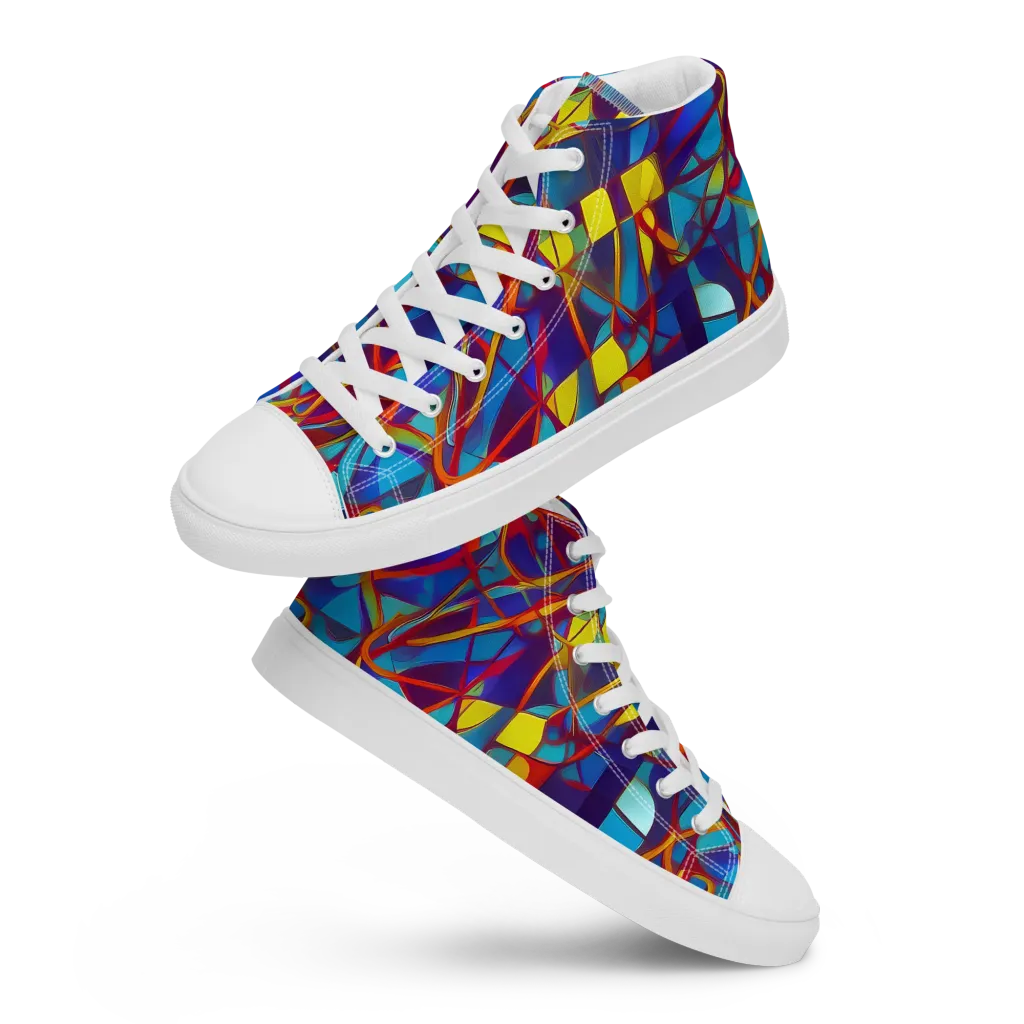 Flickering Dreams on Women's High Top Canvas Shoes — Front