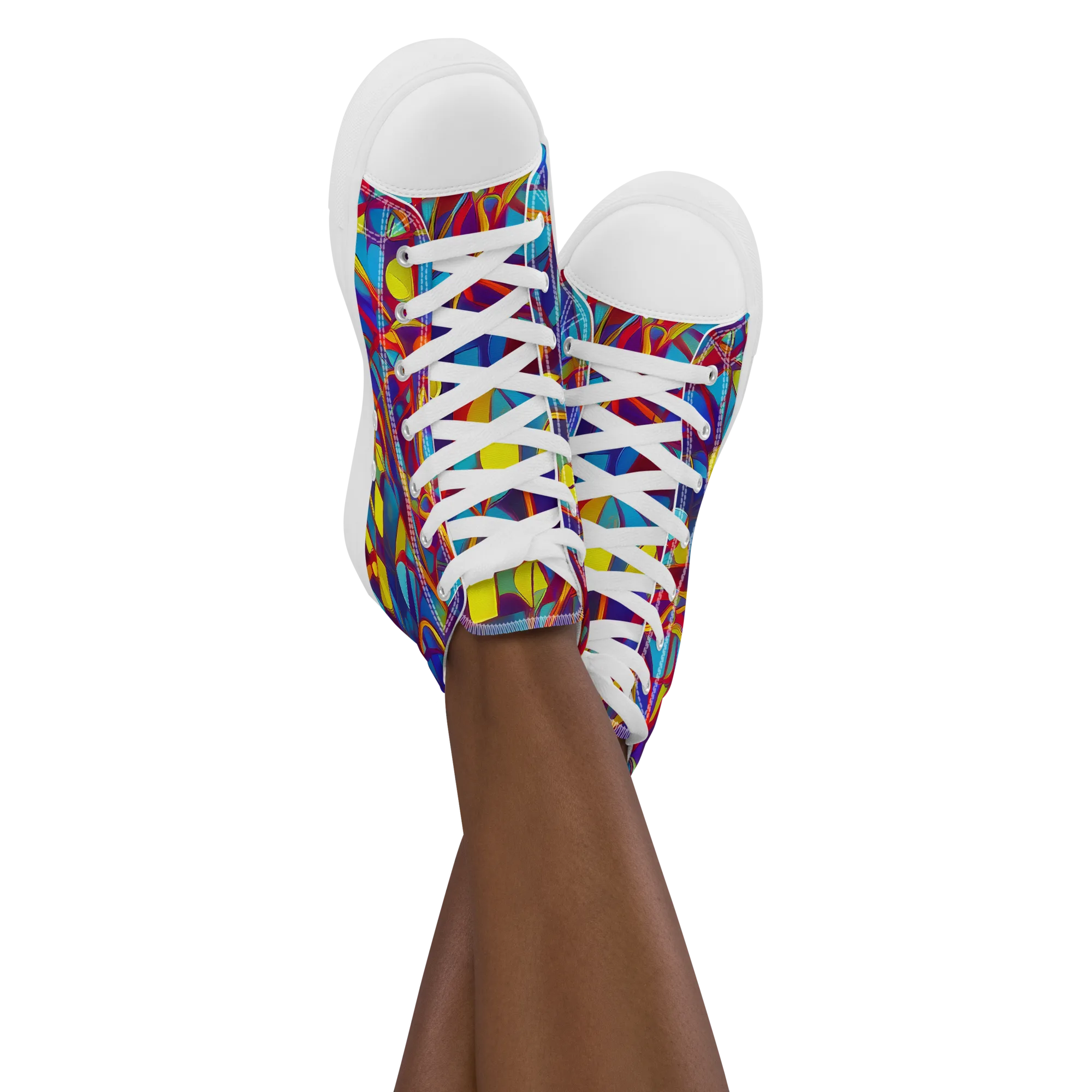 Flickering Dreams on Women's High Top Canvas Shoes — Front
