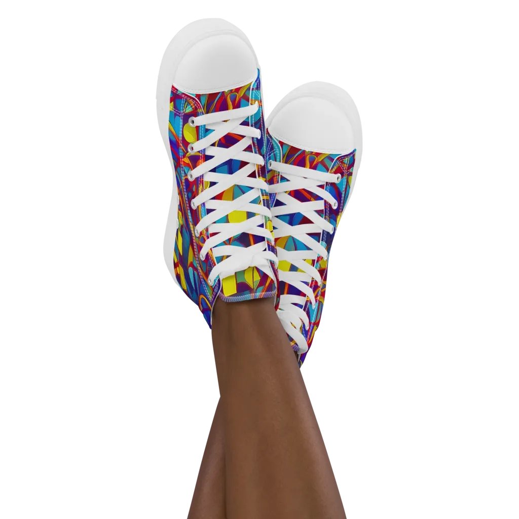 Flickering Dreams on Women's High Top Canvas Shoes — Front