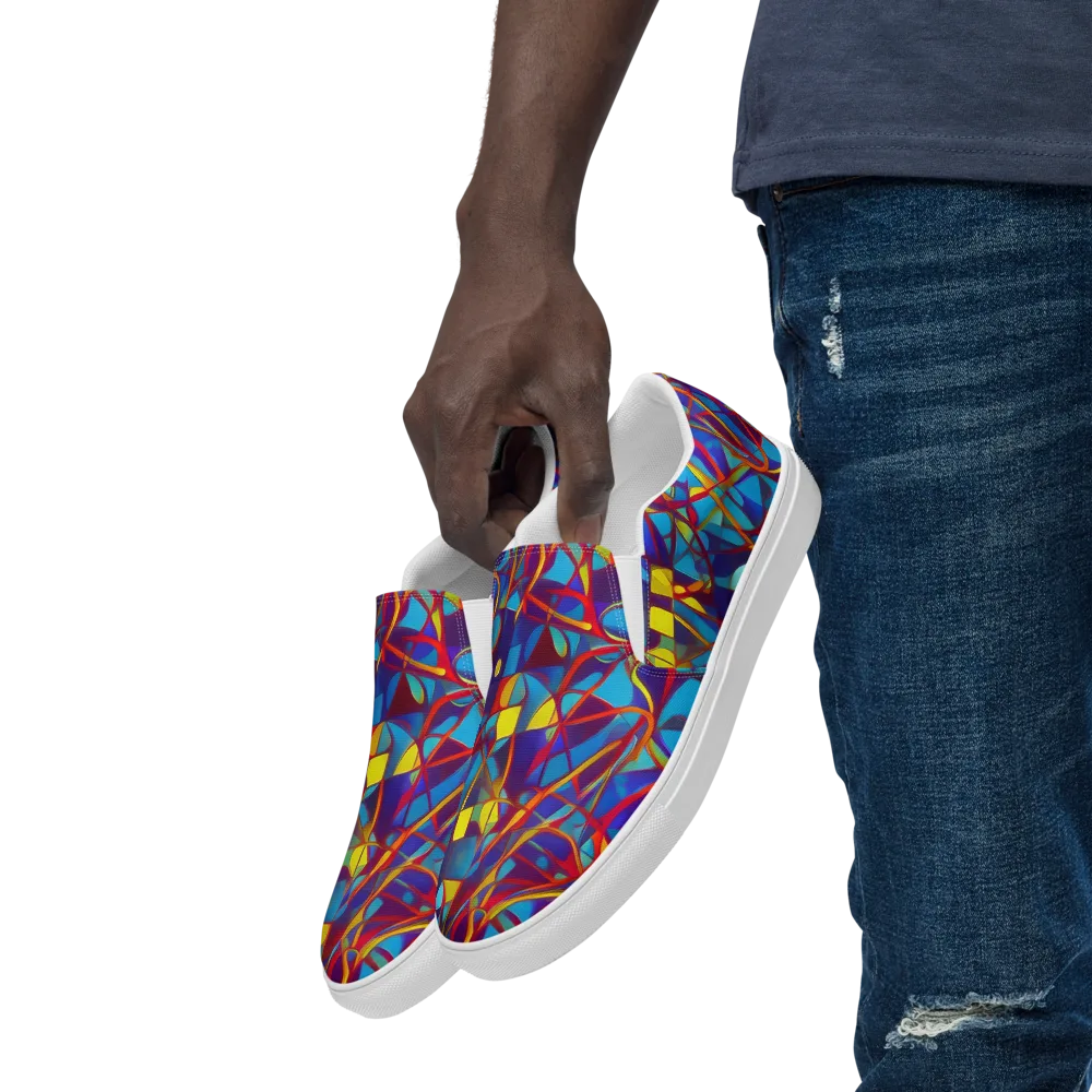 Flickering Dreams on Men's Slip-On Canvas Shoes — Left Front