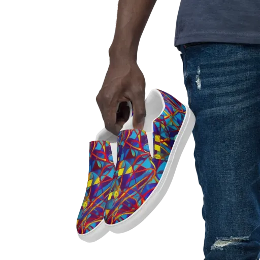 Flickering Dreams on a Men's Slip-On Canvas Shoes