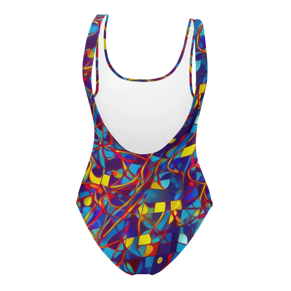 Flickering Dreams on One-Piece Swimsuit — Back