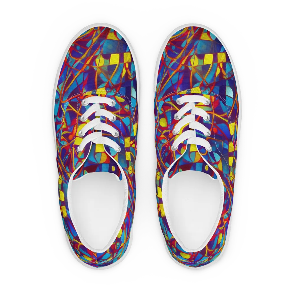 Flickering Dreams on Men's Lace-Up Canvas Shoes — Front