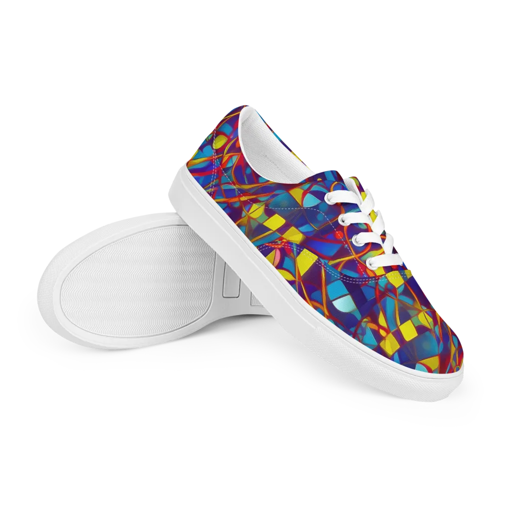Flickering Dreams on Men's Lace-Up Canvas Shoes — Right Front