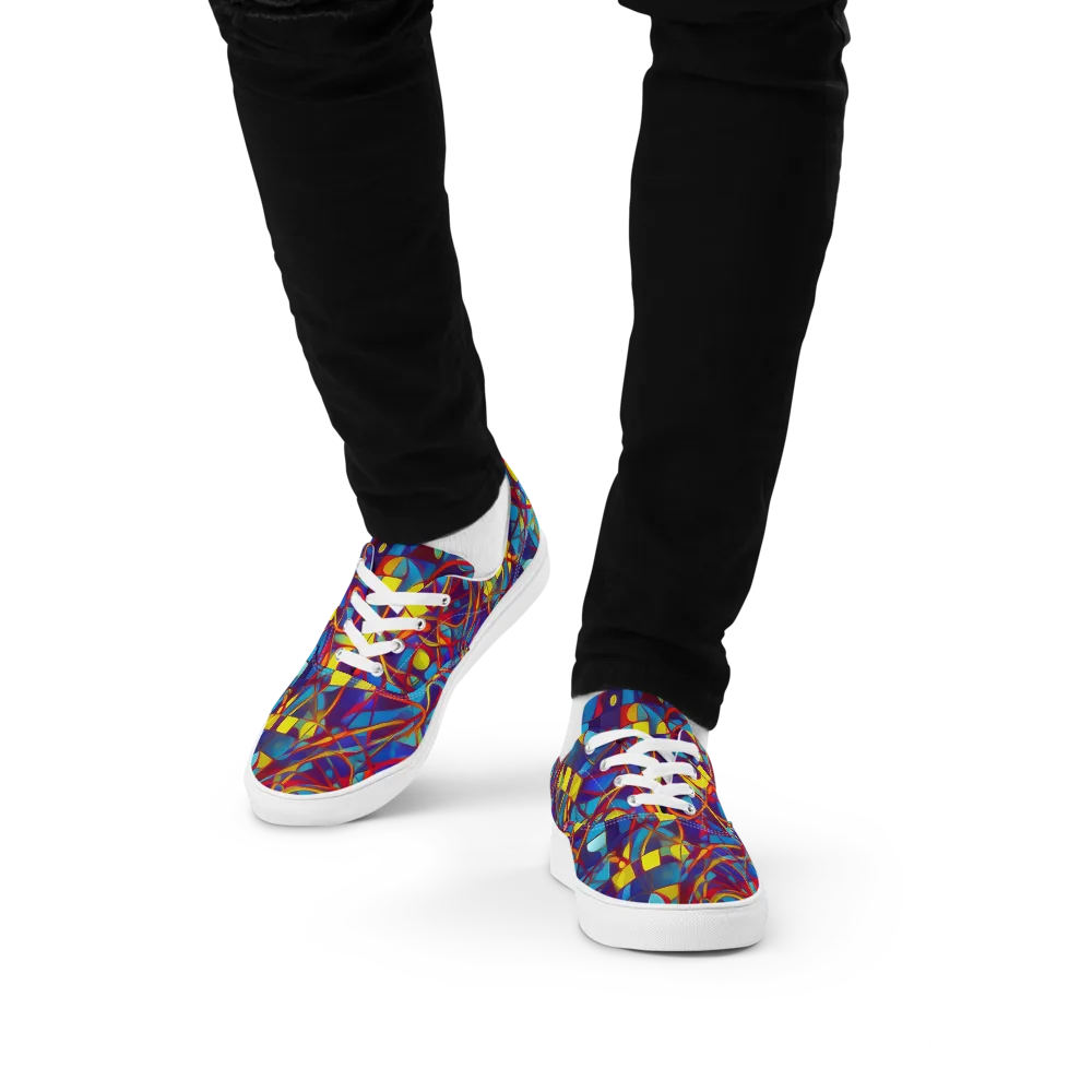 Flickering Dreams on Men's Lace-Up Canvas Shoes — Front