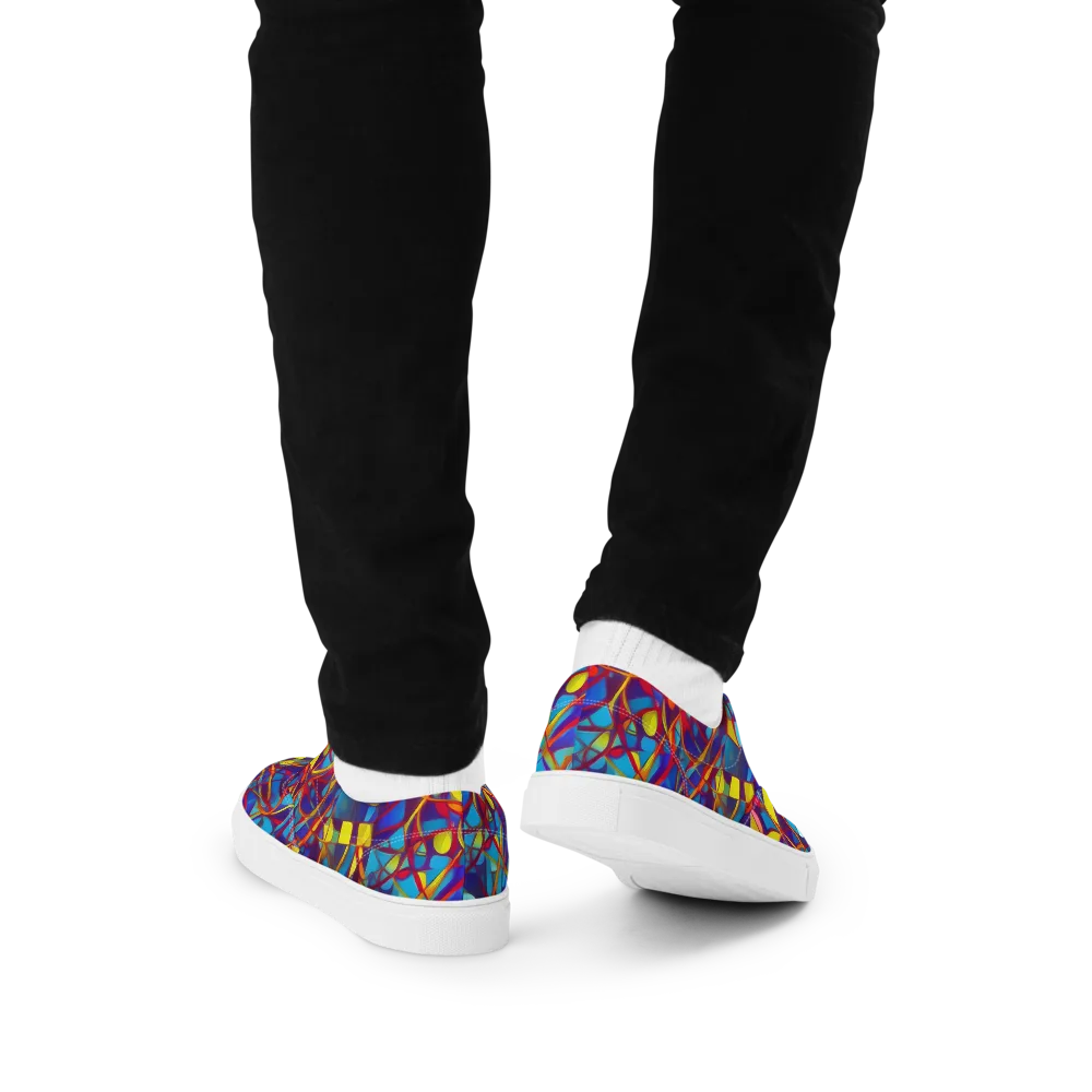 Flickering Dreams on Men's Lace-Up Canvas Shoes — Back