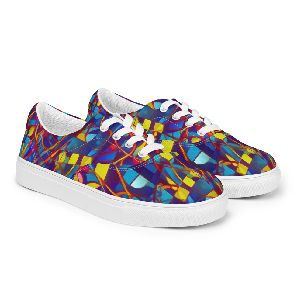 Flickering Dreams on Men's Lace-Up Canvas Shoes — Right Front