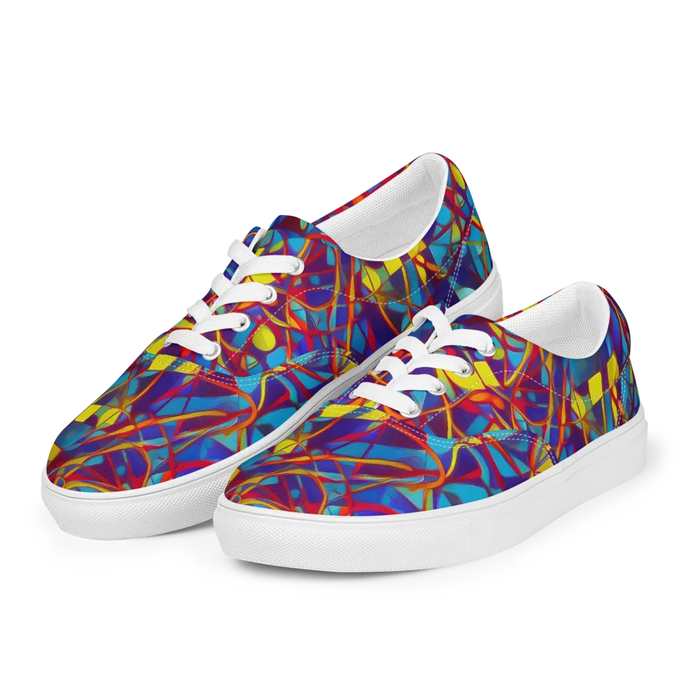 Flickering Dreams on Men's Lace-Up Canvas Shoes — Left Front