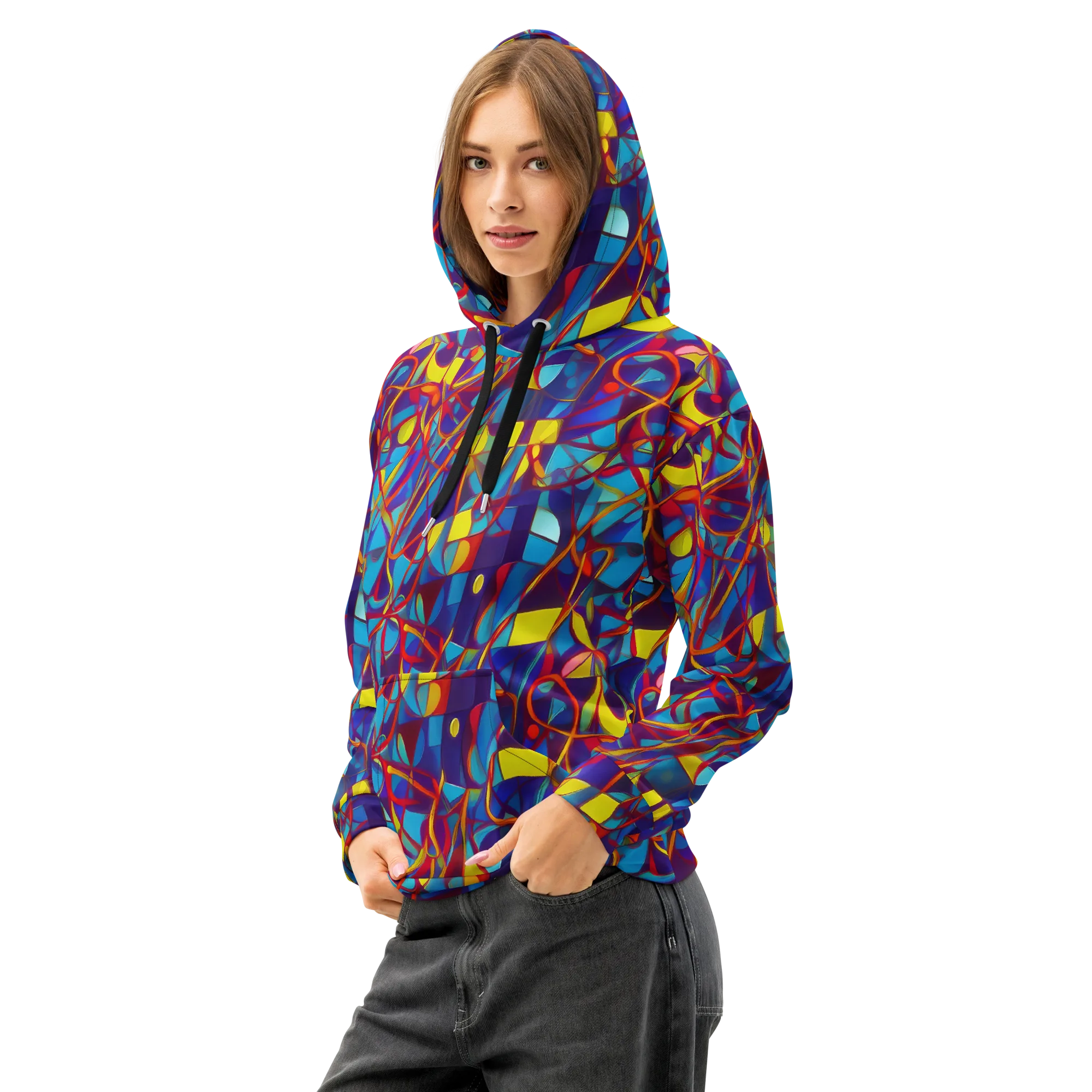 Flickering Dreams on Cotton Hoodie — Left Front