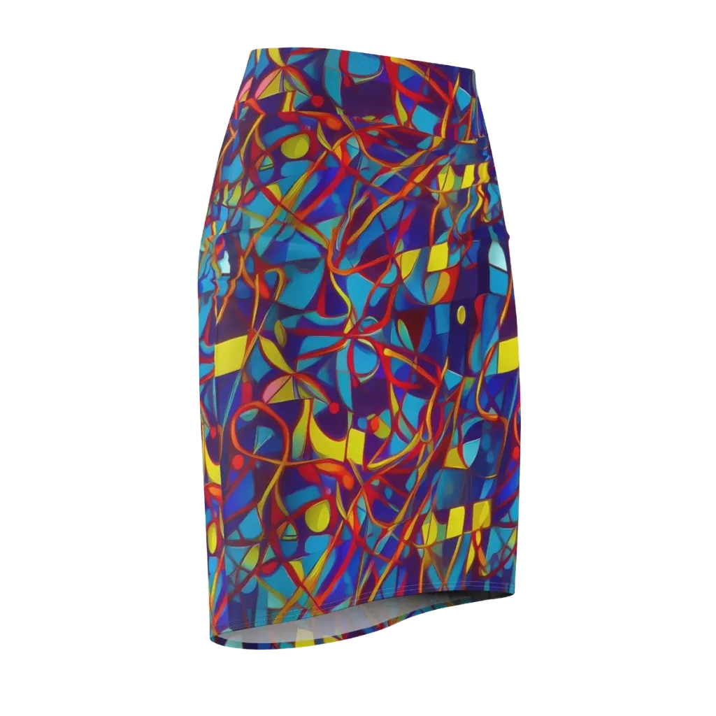 Flickering Dreams on Pencil Skirt — Front Side