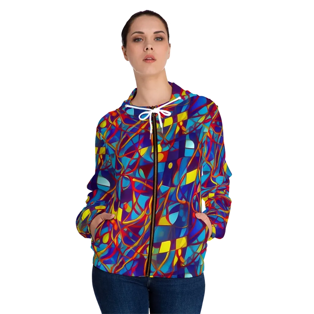 Flickering Dreams on Women's Full-Zip Hoodie — Front On Person