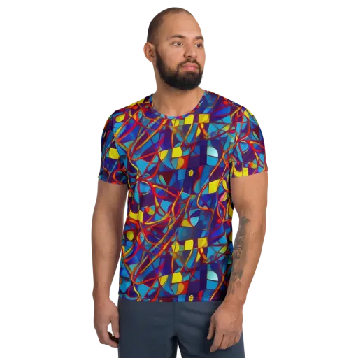 Flickering Dreams on a Men's Athletic T-Shirt
