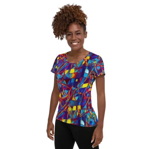 Flickering Dreams on a Women's Athletic T-Shirt
