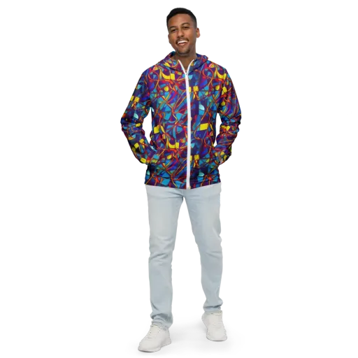 Flickering Dreams on a Men's Windbreaker