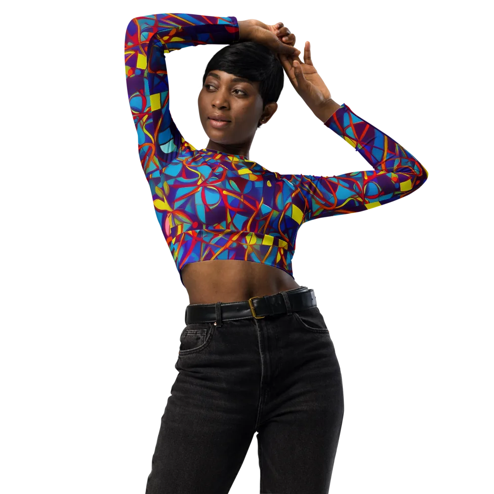 Flickering Dreams on Long Sleeve Crop Top — Front