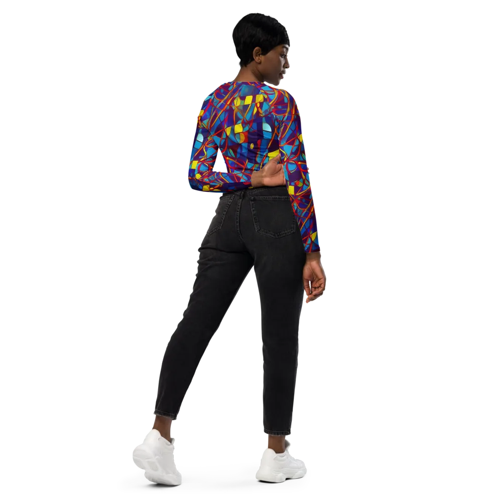 Flickering Dreams on Long Sleeve Crop Top — Right Back
