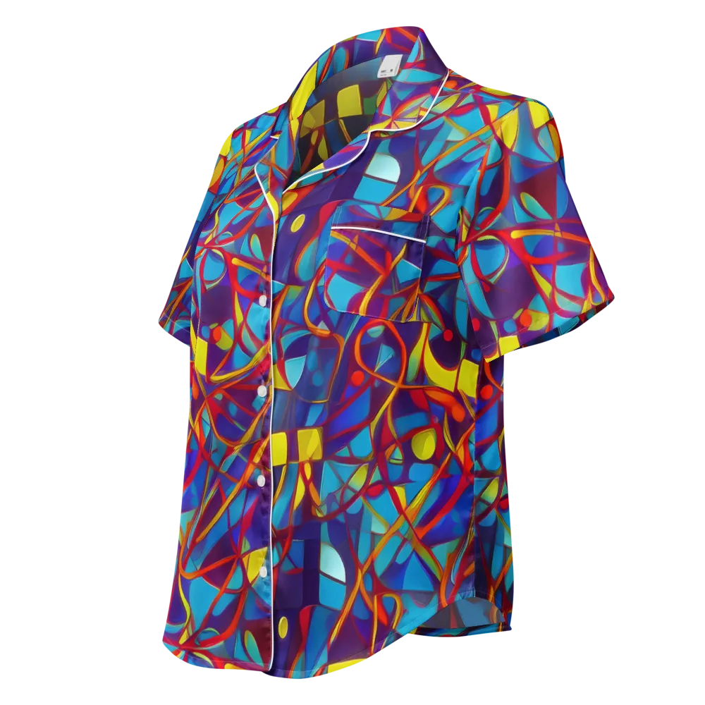 Flickering Dreams on Women's Short Sleeve Pajama Top — Left Front