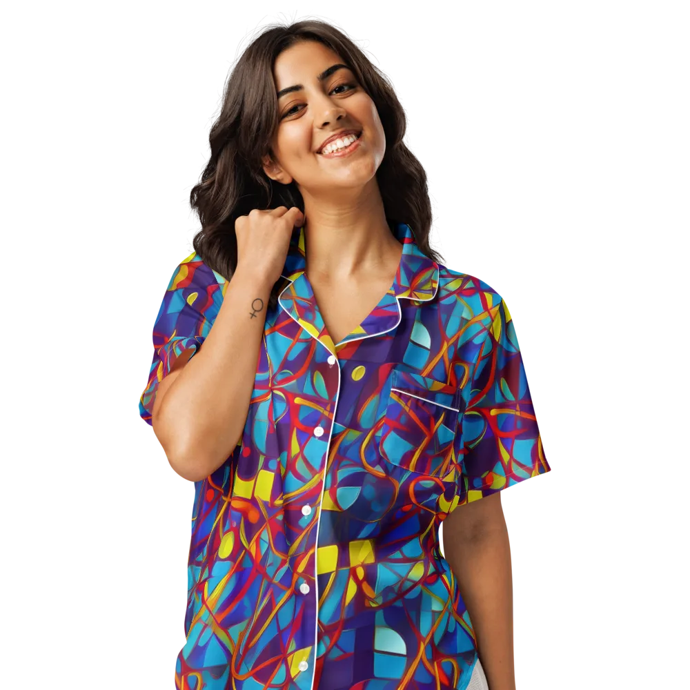 Flickering Dreams on Women's Short Sleeve Pajama Top — Front