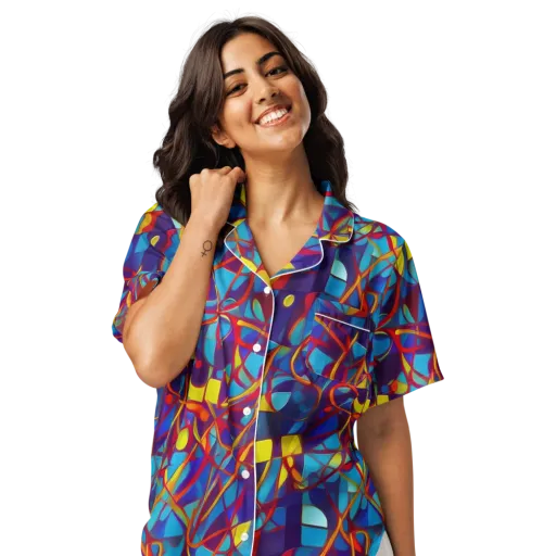Flickering Dreams on a Women's Short Sleeve Pajama Top