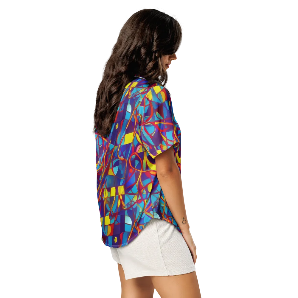 Flickering Dreams on Women's Short Sleeve Pajama Top — Right Back