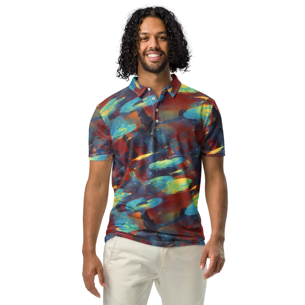 Journey Through Infinity on Men's Slim Fit Polo Shirt — Front