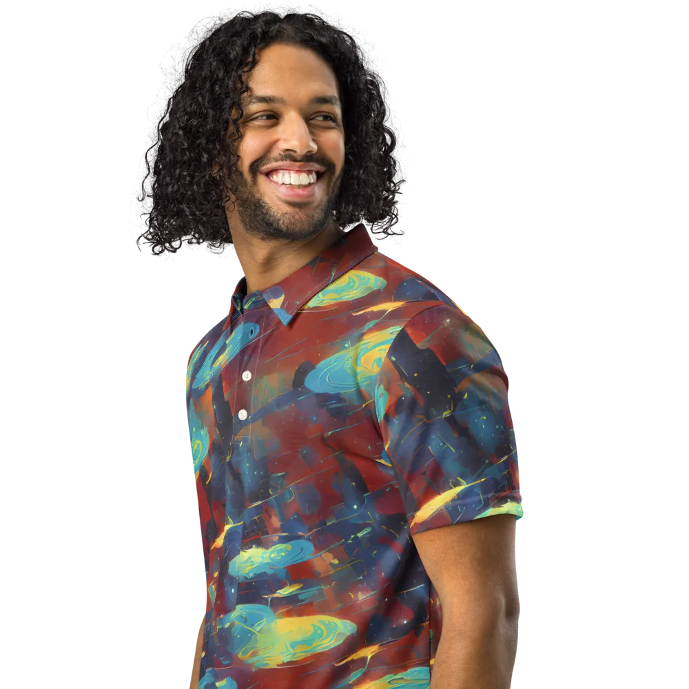 Journey Through Infinity on Men's Slim Fit Polo Shirt — Left Front