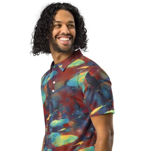 Journey Through Infinity on a Men's Slim Fit Polo Shirt