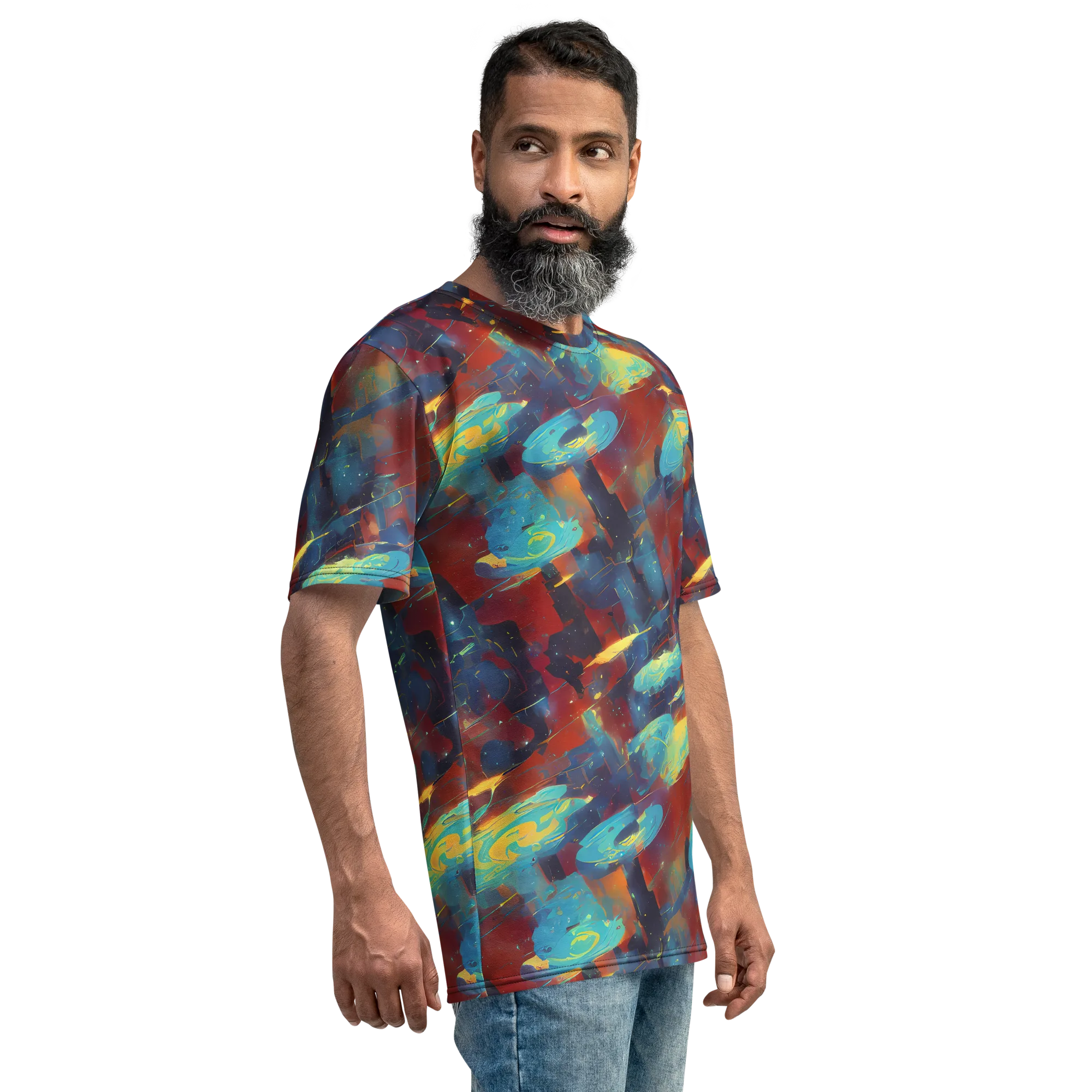 Journey Through Infinity on Men's Crew Neck T-Shirt — Right
