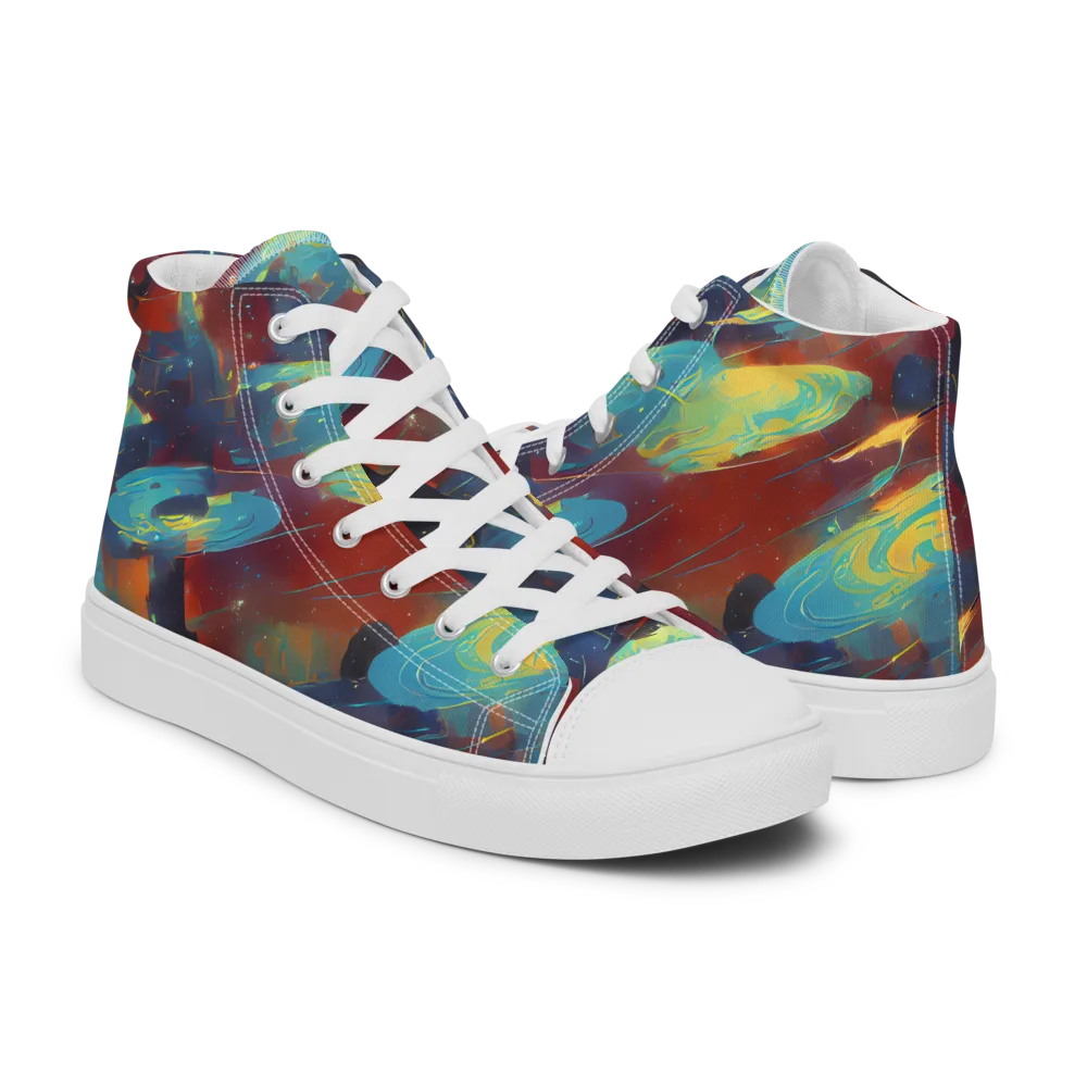 Journey Through Infinity on Men's High Top Canvas Shoes — Right