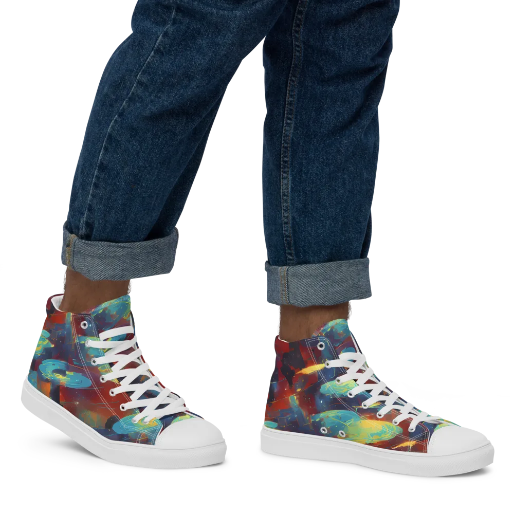 Journey Through Infinity on Men's High Top Canvas Shoes — Right