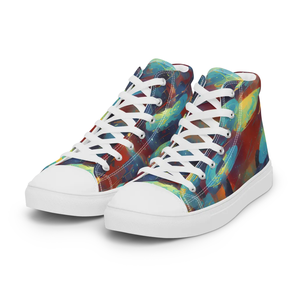 Journey Through Infinity on Women's High Top Canvas Shoes — Left Front