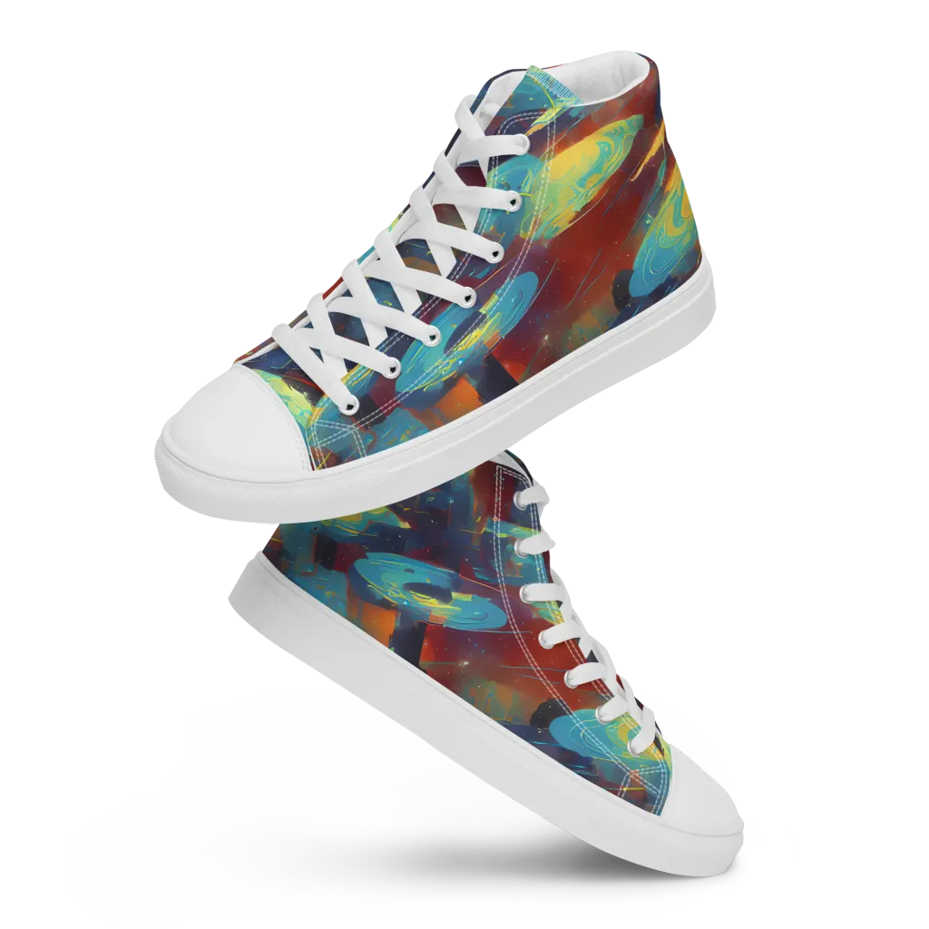 Journey Through Infinity on Women's High Top Canvas Shoes — Front