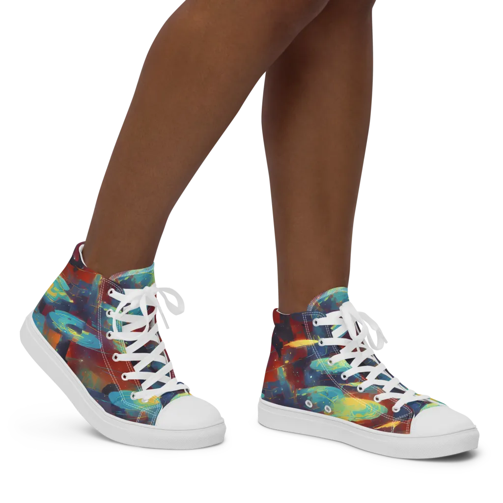 Journey Through Infinity on Women's High Top Canvas Shoes — Right