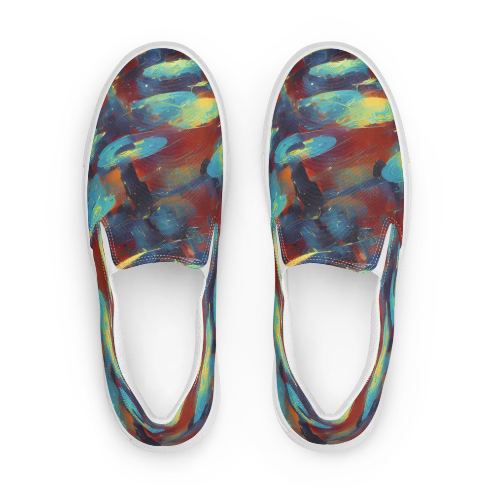 Journey Through Infinity on Men's Slip-On Canvas Shoes — Front