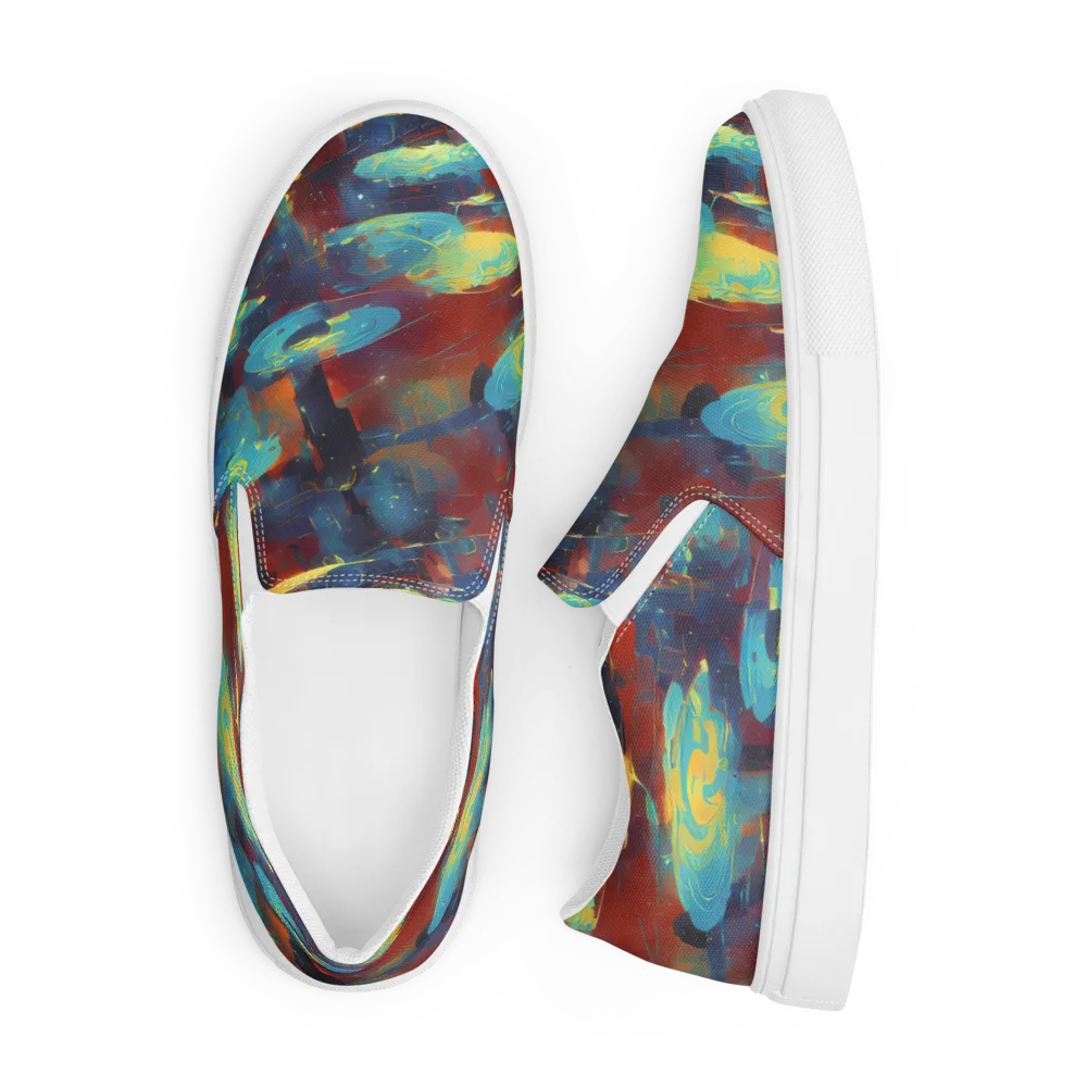 Journey Through Infinity on Men's Slip-On Canvas Shoes — Front