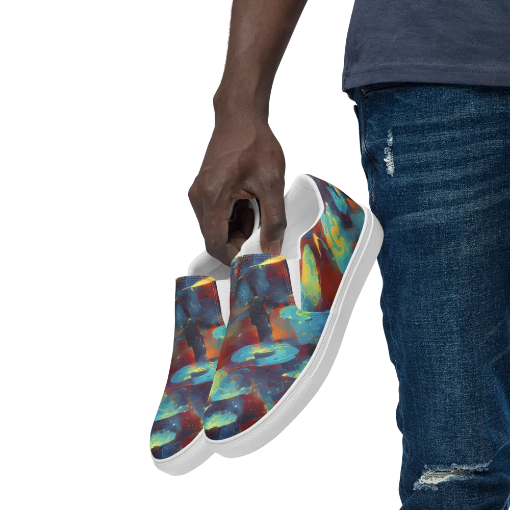 Journey Through Infinity on Men's Slip-On Canvas Shoes — Left Front