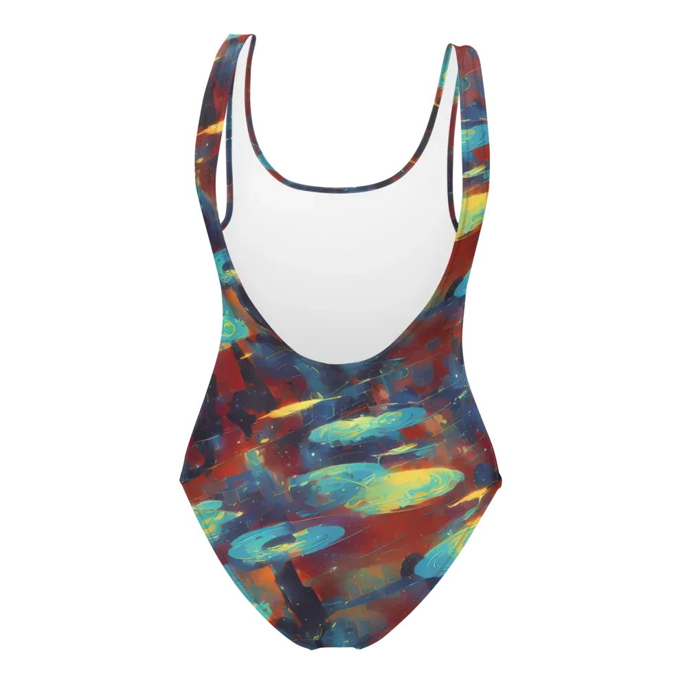 Journey Through Infinity on One-Piece Swimsuit — Back