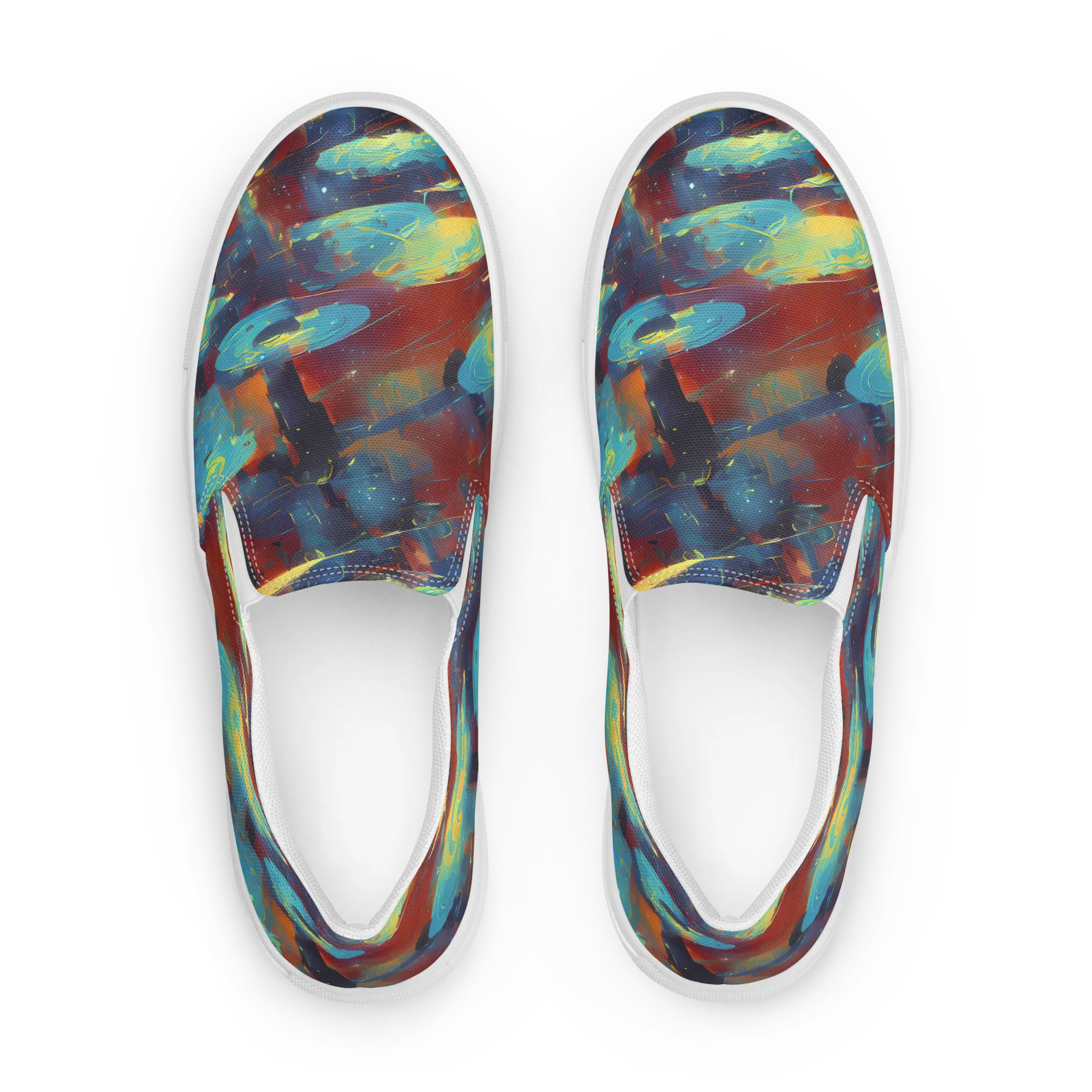 Journey Through Infinity on Women's Slip-On Canvas Shoes — Front