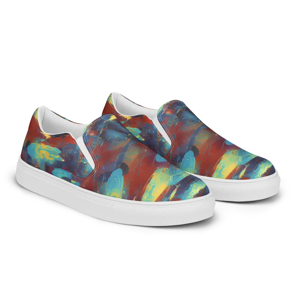 Journey Through Infinity on Women's Slip-On Canvas Shoes — Right Front