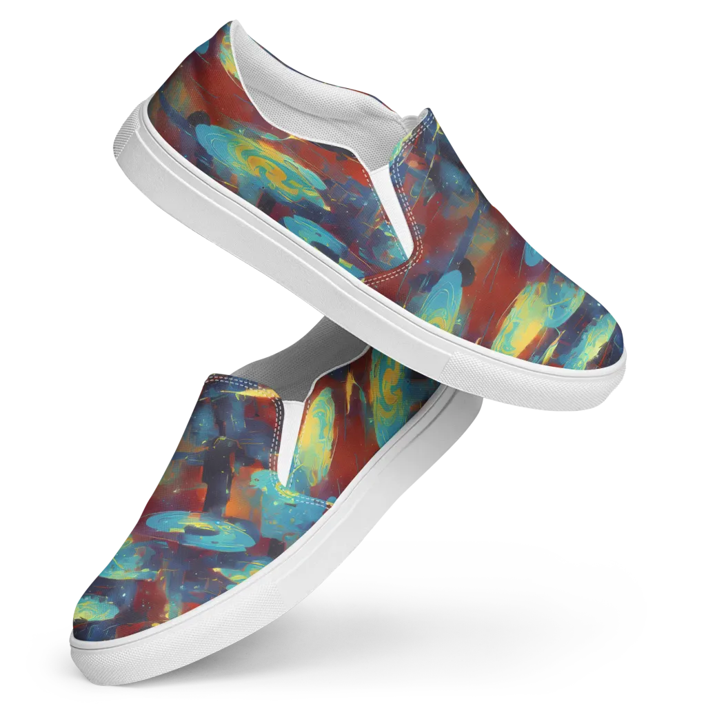 Journey Through Infinity on Women's Slip-On Canvas Shoes — Front