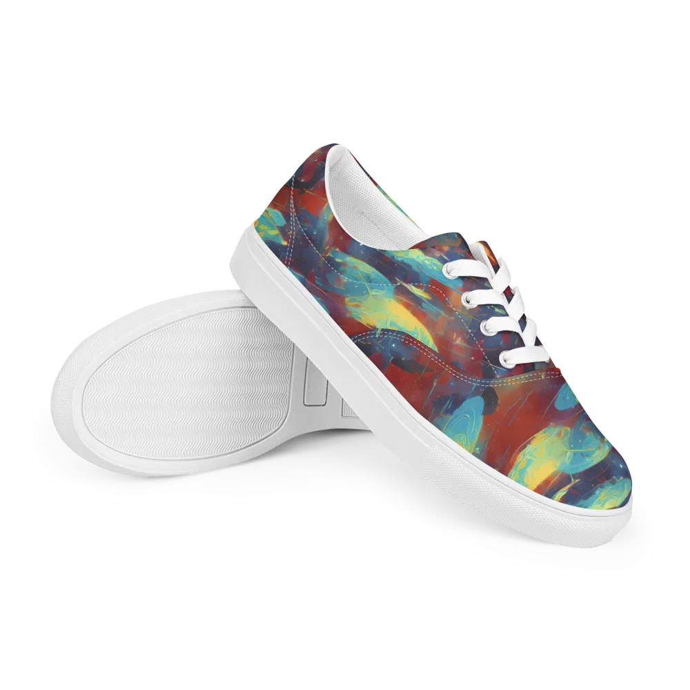 Journey Through Infinity on Men's Lace-Up Canvas Shoes — Right Front