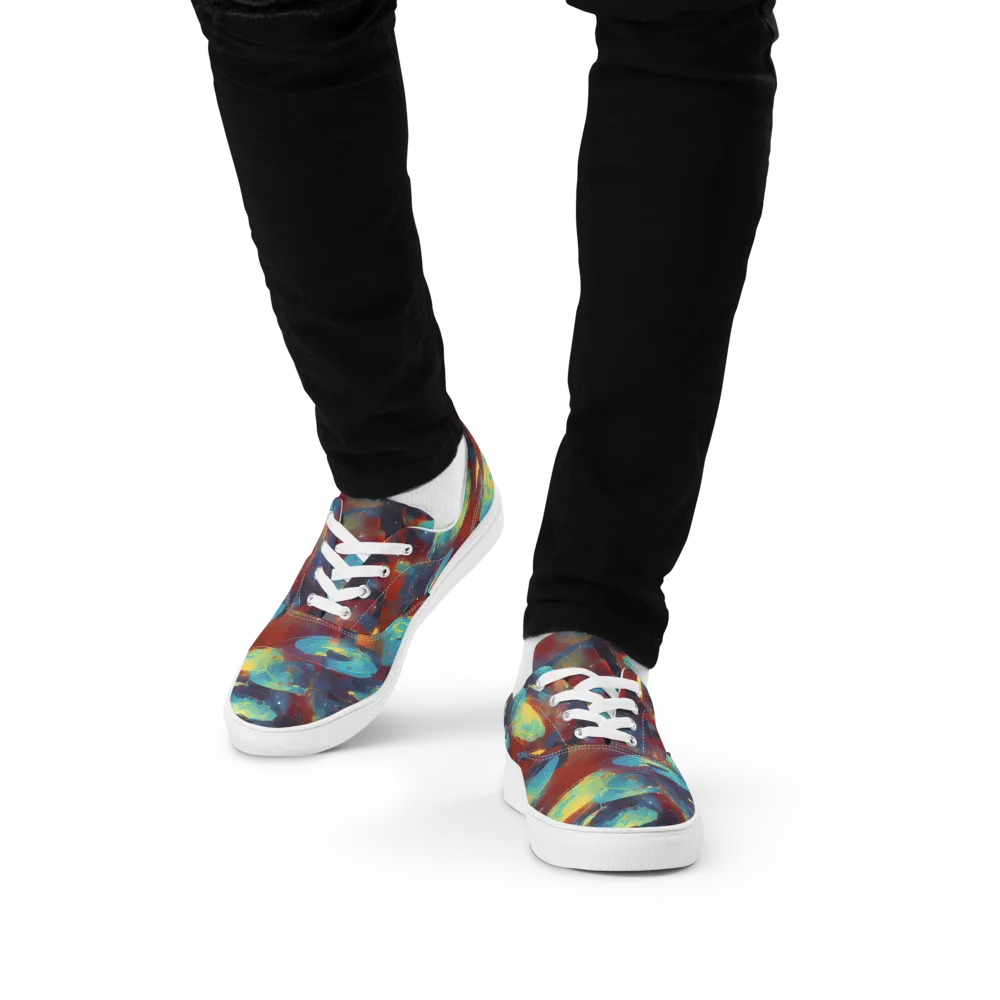 Journey Through Infinity on Men's Lace-Up Canvas Shoes — Front