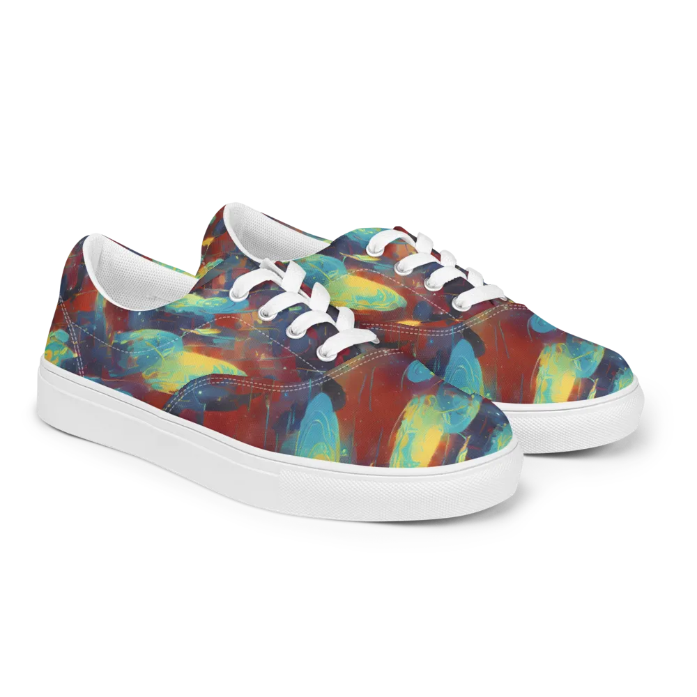 Journey Through Infinity on Men's Lace-Up Canvas Shoes — Right Front